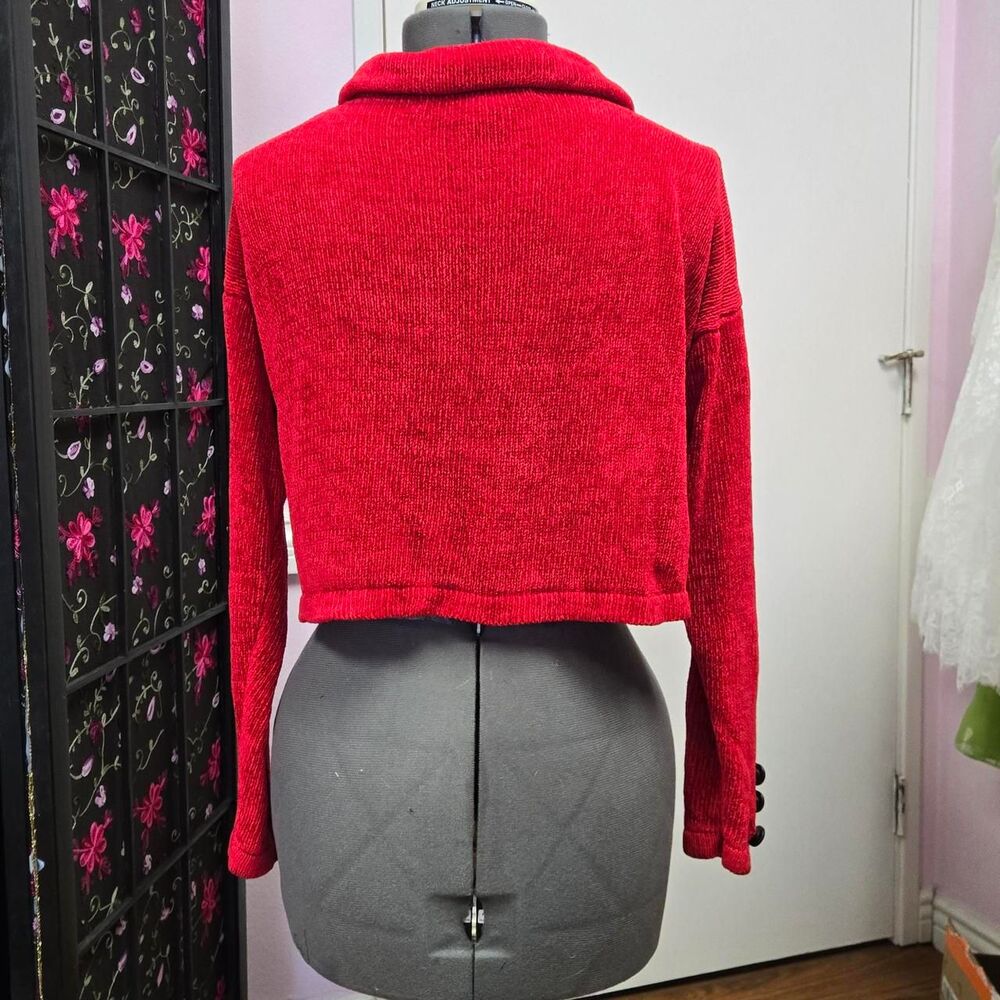 Women's Red Cardigan - Picture 2 of 4